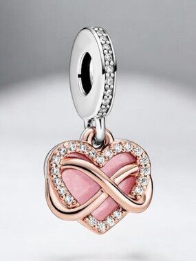 NEW Authentic PANDORA Sparkling Infinity Heart Dangle Charm #788878C01